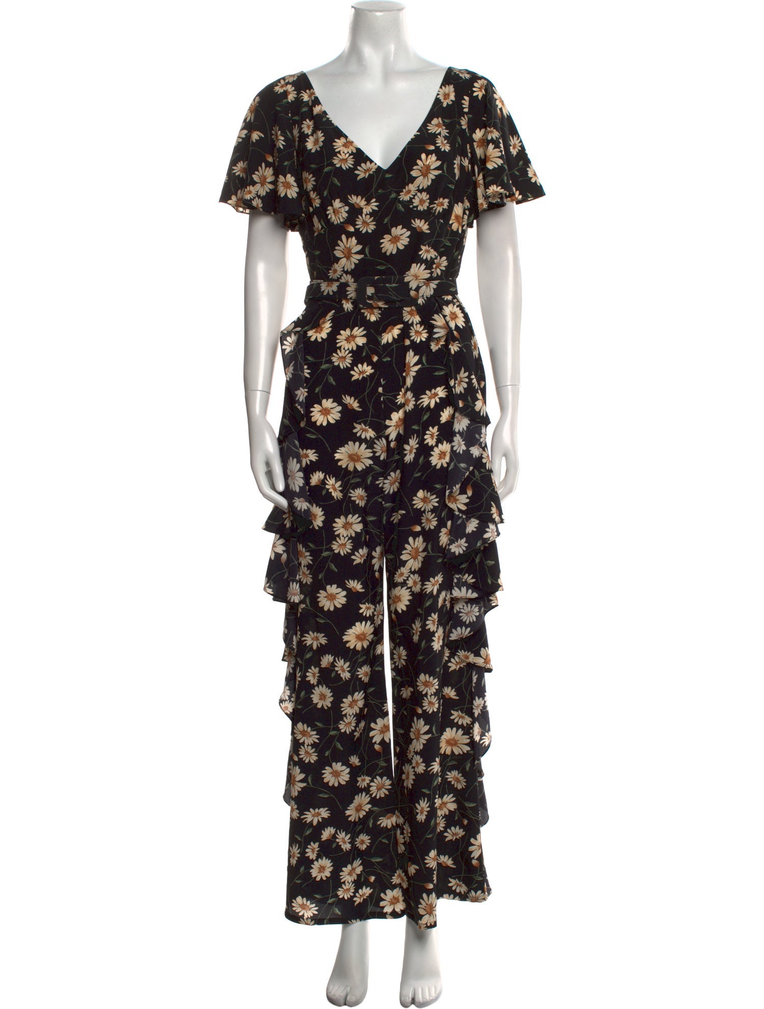 Michael Kors Collection Silk Floral Print Jumpsuit