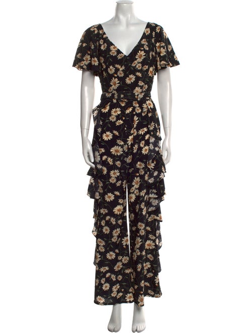 Michael Kors Collection Silk Floral Print Jumpsuit