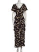 Michael Kors Collection Silk Floral Print Jumpsuit