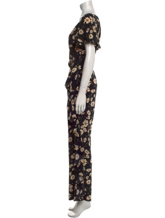 Michael Kors Collection Silk Floral Print Jumpsuit