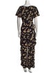 Michael Kors Collection Silk Floral Print Jumpsuit