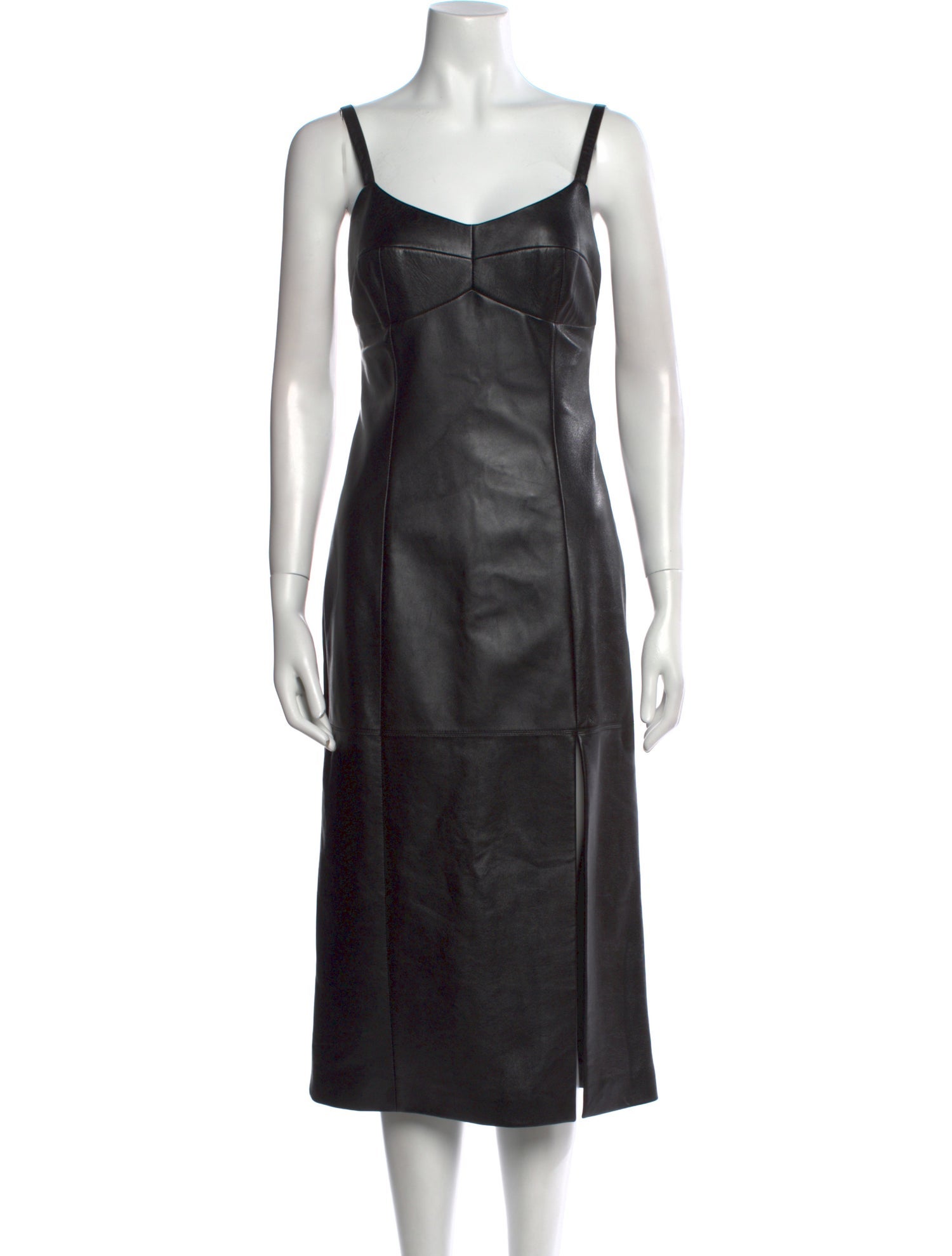 Michael Kors Collection Lamb Leather Knee-Length Dress