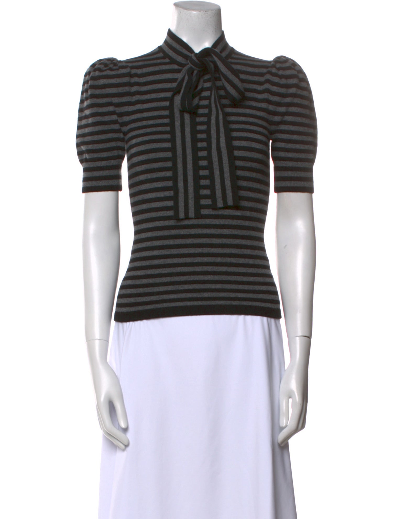 Michael Kors Collection Striped Mock Neck Polo