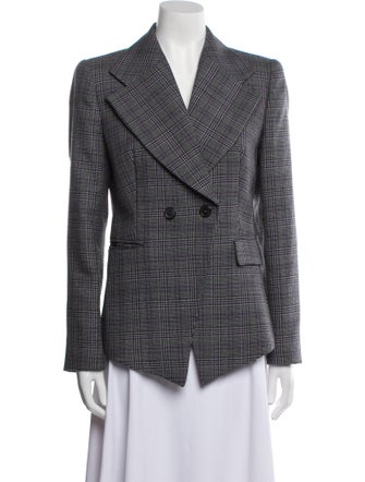 Michael Kors Collection Wool Plaid Print Blazer
