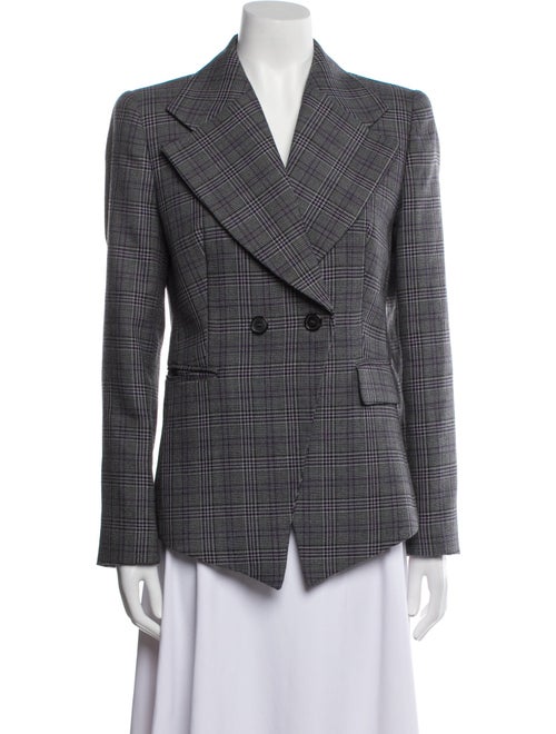 Michael Kors Collection Wool Plaid Print Blazer