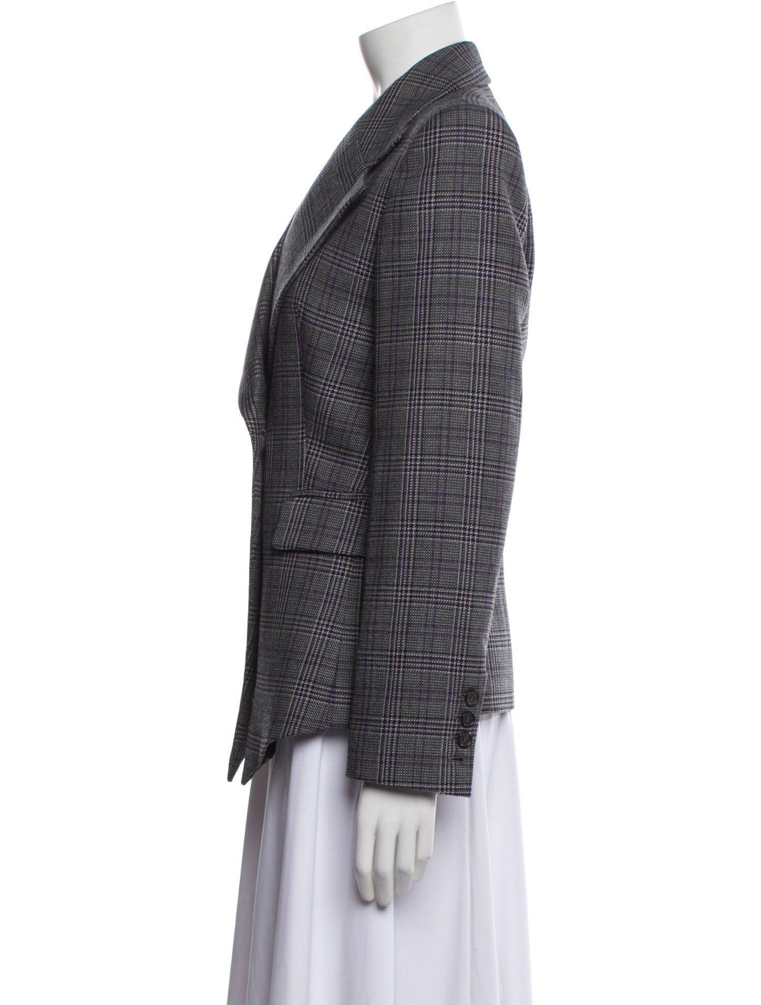 Michael Kors Collection Wool Plaid Print Blazer