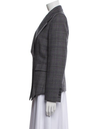 Michael Kors Collection Wool Plaid Print Blazer