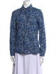 Michael Kors Collection Floral Print Long Sleeve Button-Up Top