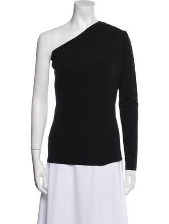 Michael Kors Collection One-Shoulder Long Sleeve Top