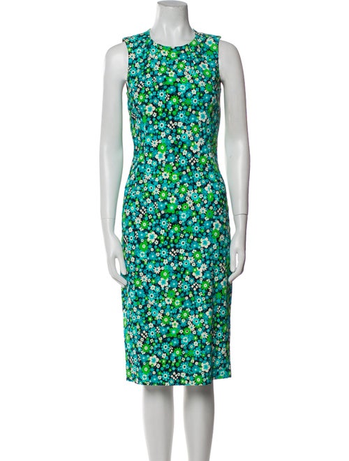 Michael Kors Collection Floral Print Midi Length Dress