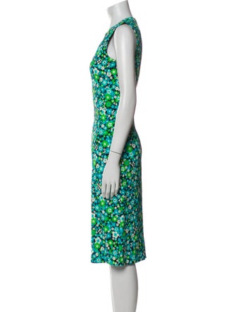 Michael Kors Collection Floral Print Midi Length Dress