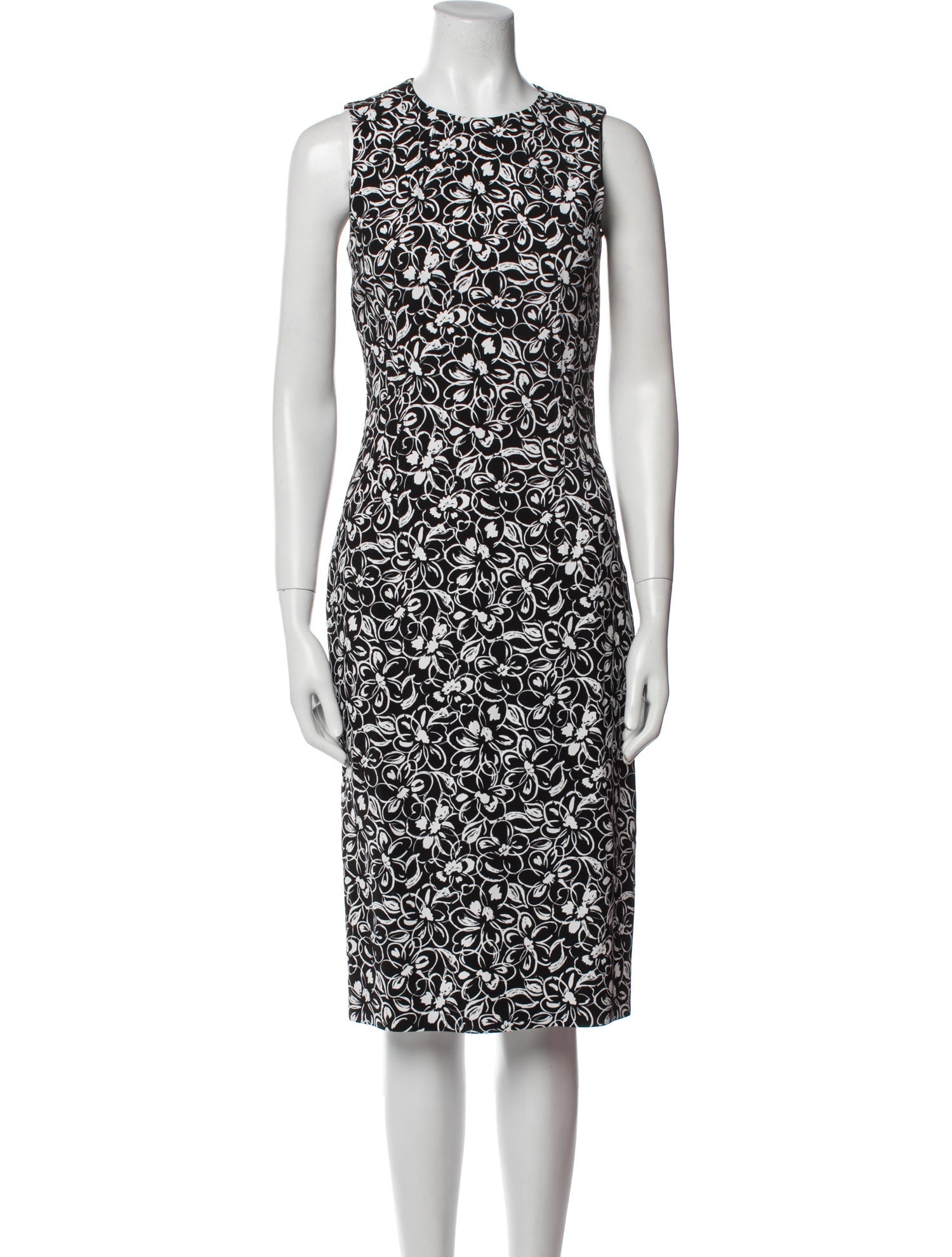 Michael Kors Collection Floral Print Midi Length Dress