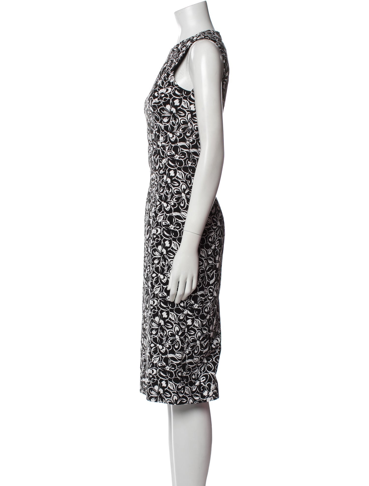 Michael Kors Collection Floral Print Midi Length Dress
