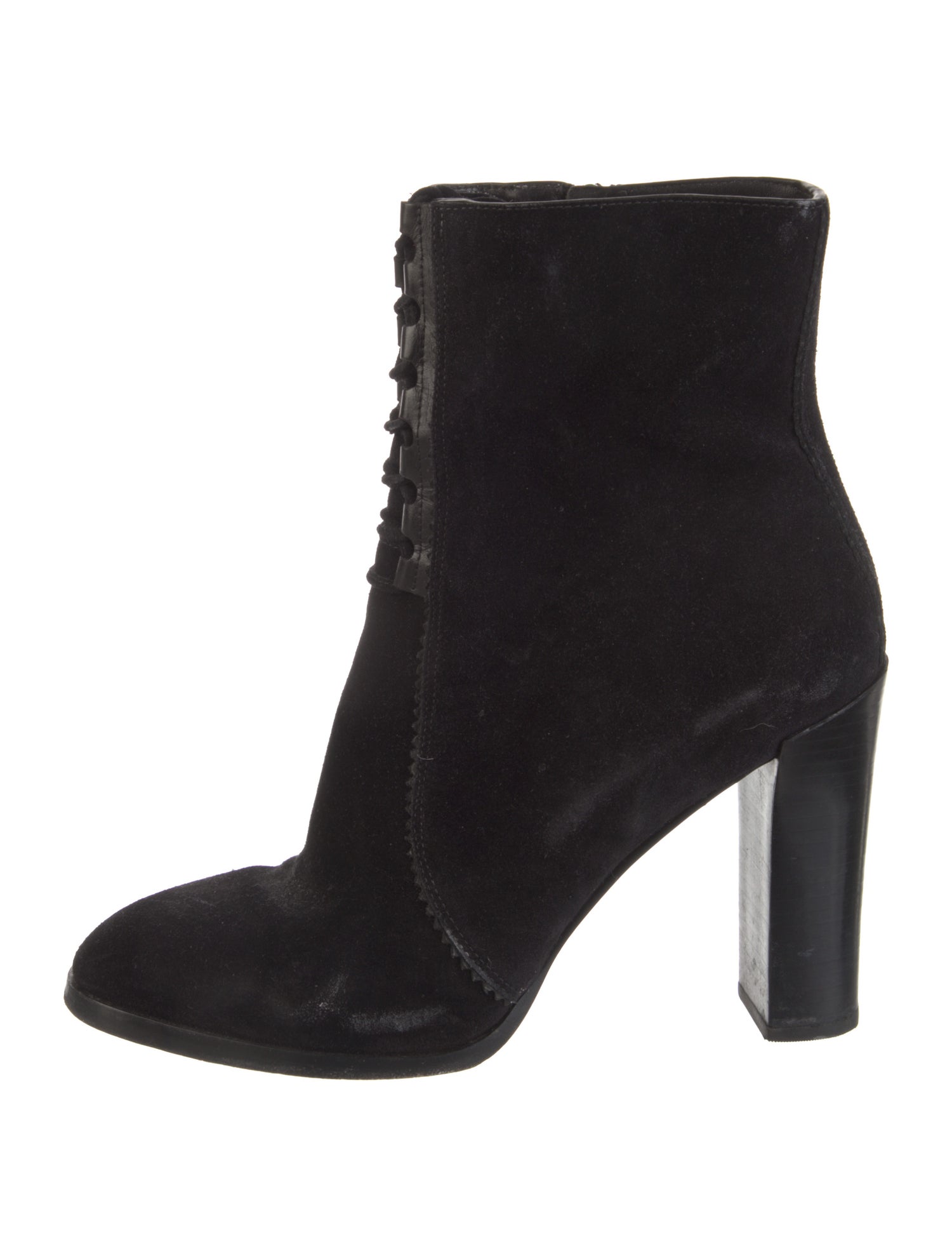 Michael Kors Collection Suede Tassel Accents Lace-Up Boots