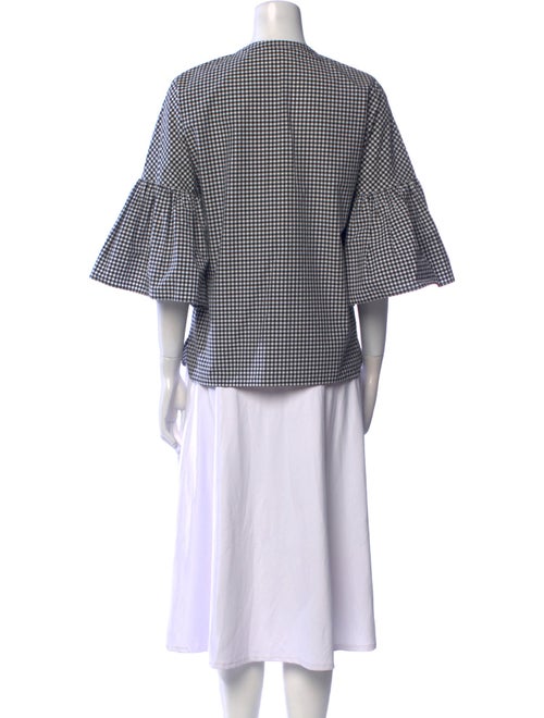 Michael Kors Collection Plaid Print Crew Neck Top