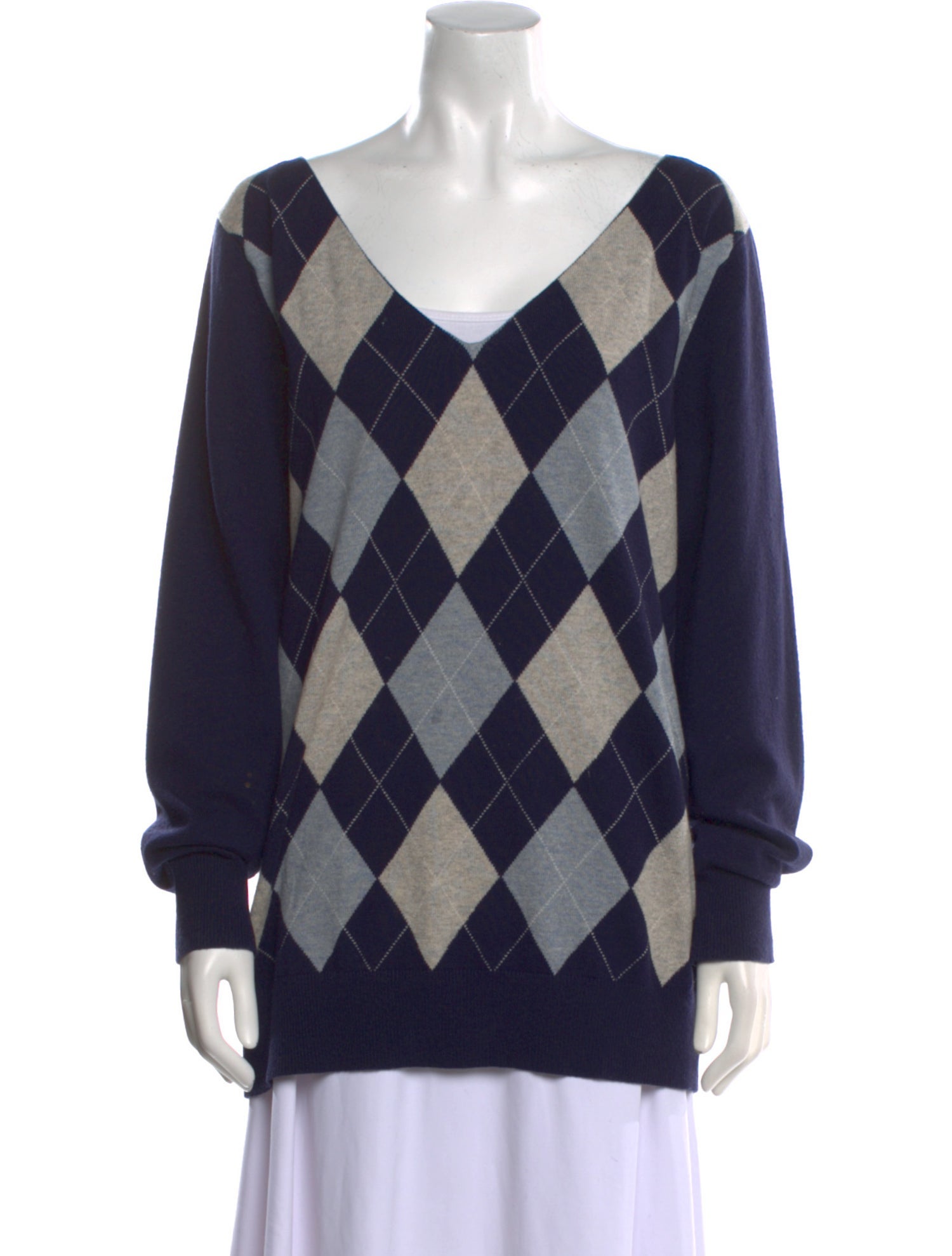 Michael Kors Collection Printed V-Neck Sweater