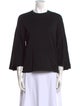 Michael Kors Collection Crew Neck Three-Quarter Sleeve Top