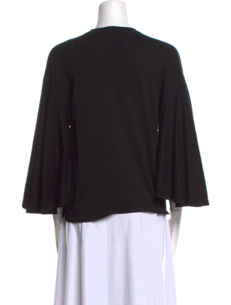 Michael Kors Collection Crew Neck Three-Quarter Sleeve Top