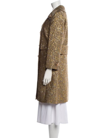 Michael Kors Collection Wool Floral Print Peacoat