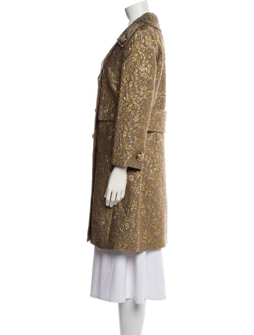 Michael Kors Collection Wool Floral Print Peacoat