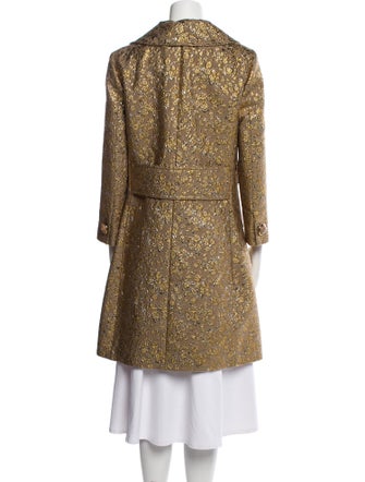 Michael Kors Collection Wool Floral Print Peacoat