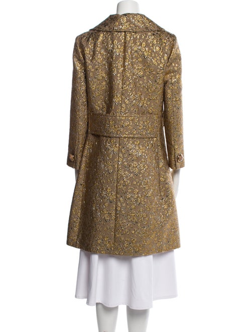 Michael Kors Collection Wool Floral Print Peacoat