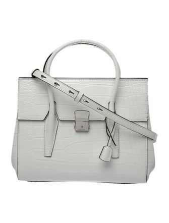 Michael Kors Collection Embossed Leather Top Handle Bag