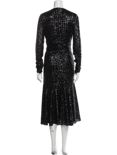 Michael Kors Collection V-Neck Midi Length Dress