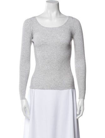 Michael Kors Collection Scoop Neck Long Sleeve Top