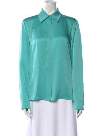 Michael Kors Collection Long Sleeve Button-Up Top