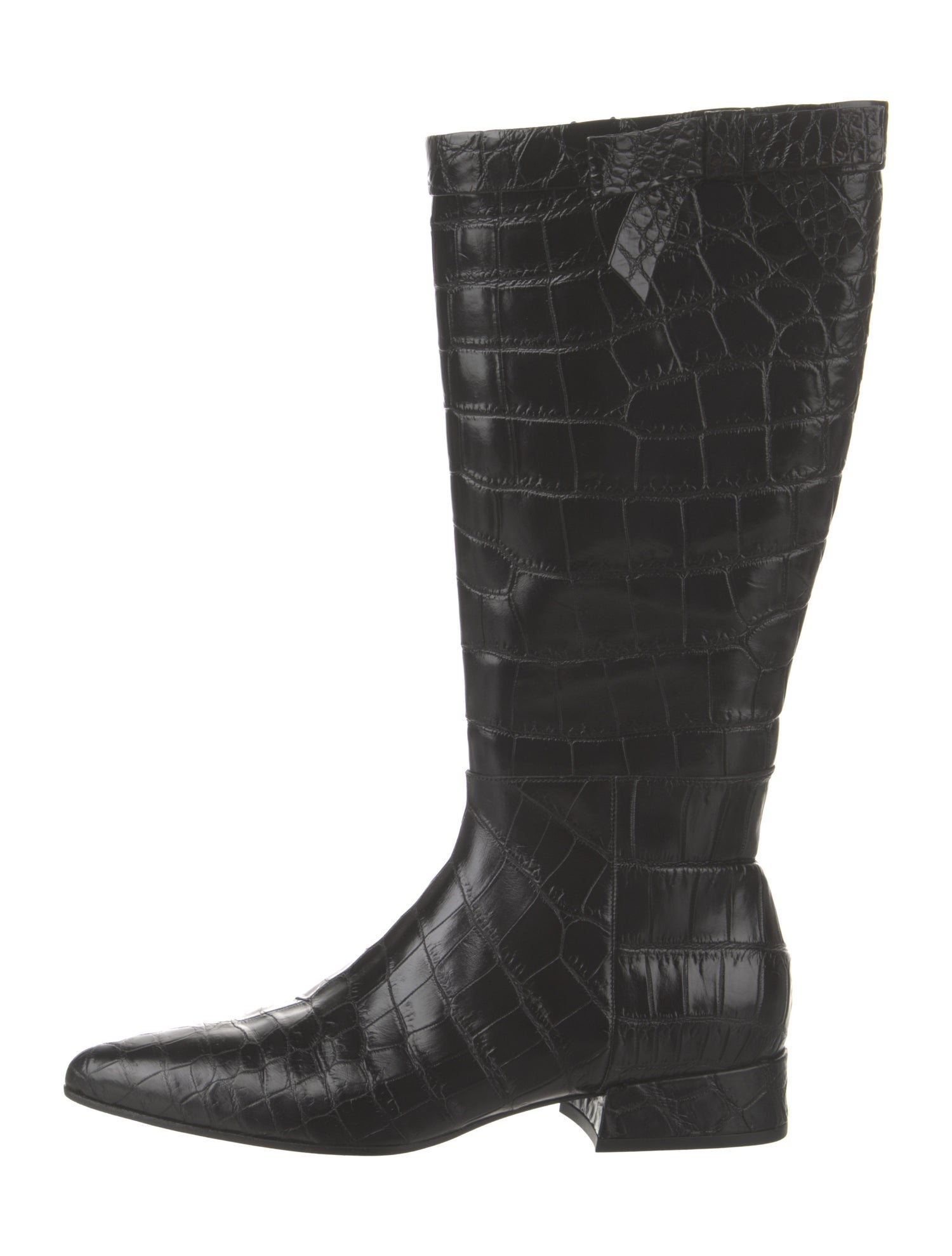 Michael Kors Collection Embossed Leather Riding Boots