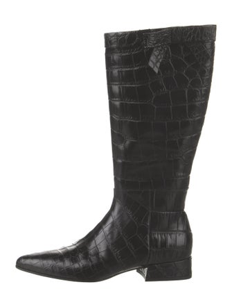 Michael Kors Collection Embossed Leather Riding Boots