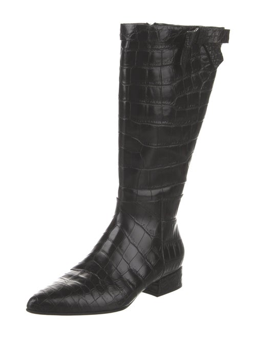 Michael Kors Collection Embossed Leather Riding Boots