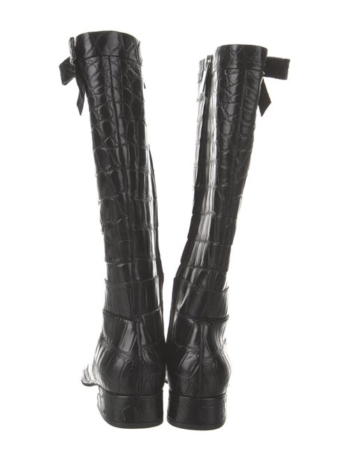 Michael Kors Collection Embossed Leather Riding Boots