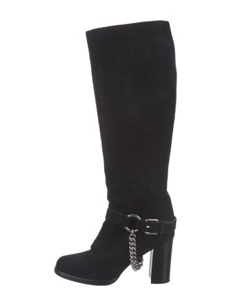 Michael Kors Collection Suede Moto Boots
