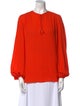 Michael Kors Collection Crew Neck Long Sleeve Blouse