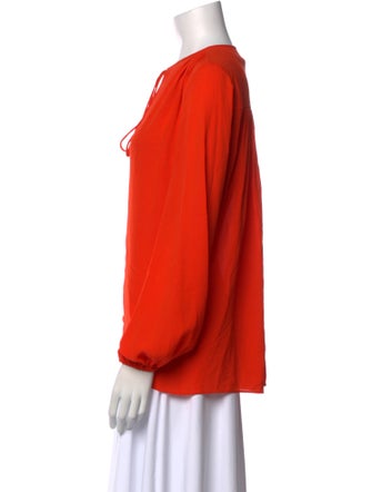 Michael Kors Collection Crew Neck Long Sleeve Blouse