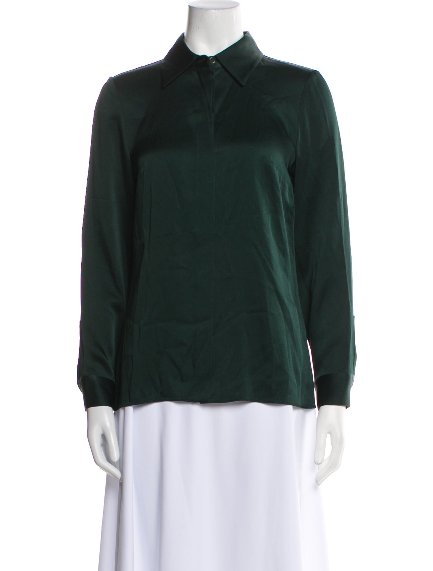 Michael Kors Collection Long Sleeve Button-Up Top