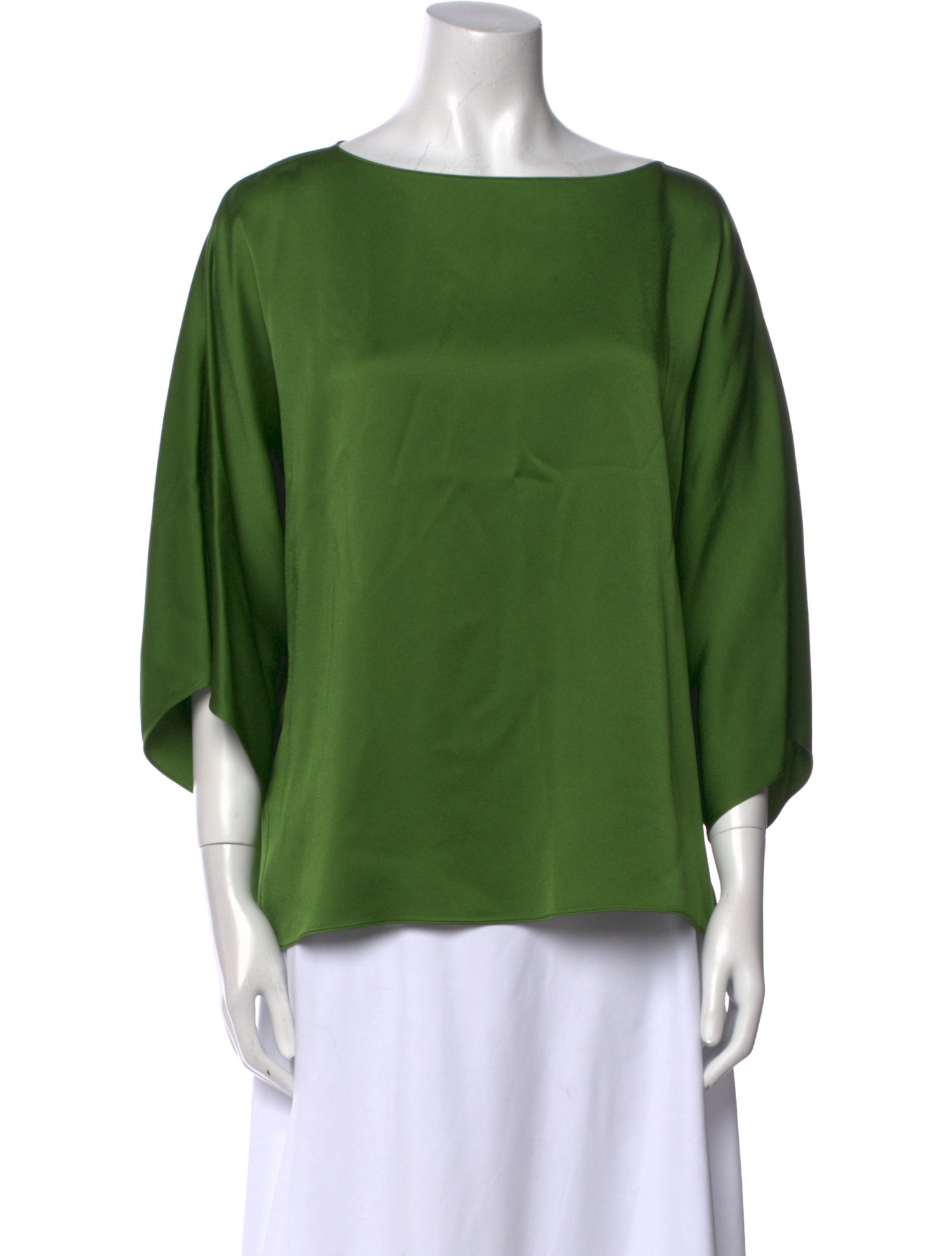 Michael Kors Collection Scoop Neck Three-Quarter Sleeve Blouse