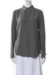 Michael Kors Collection Silk Long Sleeve Button-Up Top