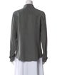 Michael Kors Collection Silk Long Sleeve Button-Up Top