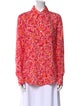 Michael Kors Collection Silk Floral Print Button-Up Top