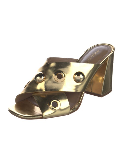 Michael Kors Collection Patent Leather Beaded Accents Slides