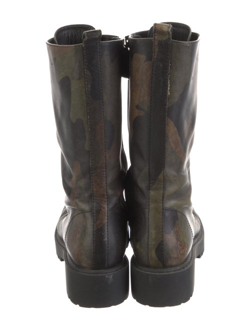 Michael Kors Collection Leather Printed Combat Boots
