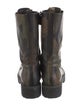 Michael Kors Collection Leather Printed Combat Boots