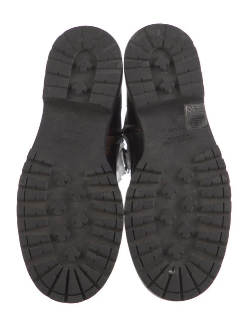 Michael Kors Collection Leather Printed Combat Boots