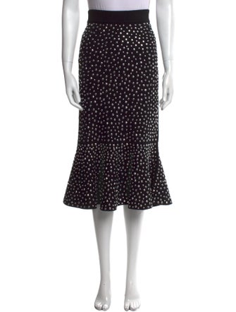 Michael Kors Collection Polka Dot Print Midi Length Skirt