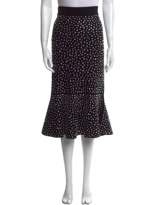 Michael Kors Collection Polka Dot Print Midi Length Skirt