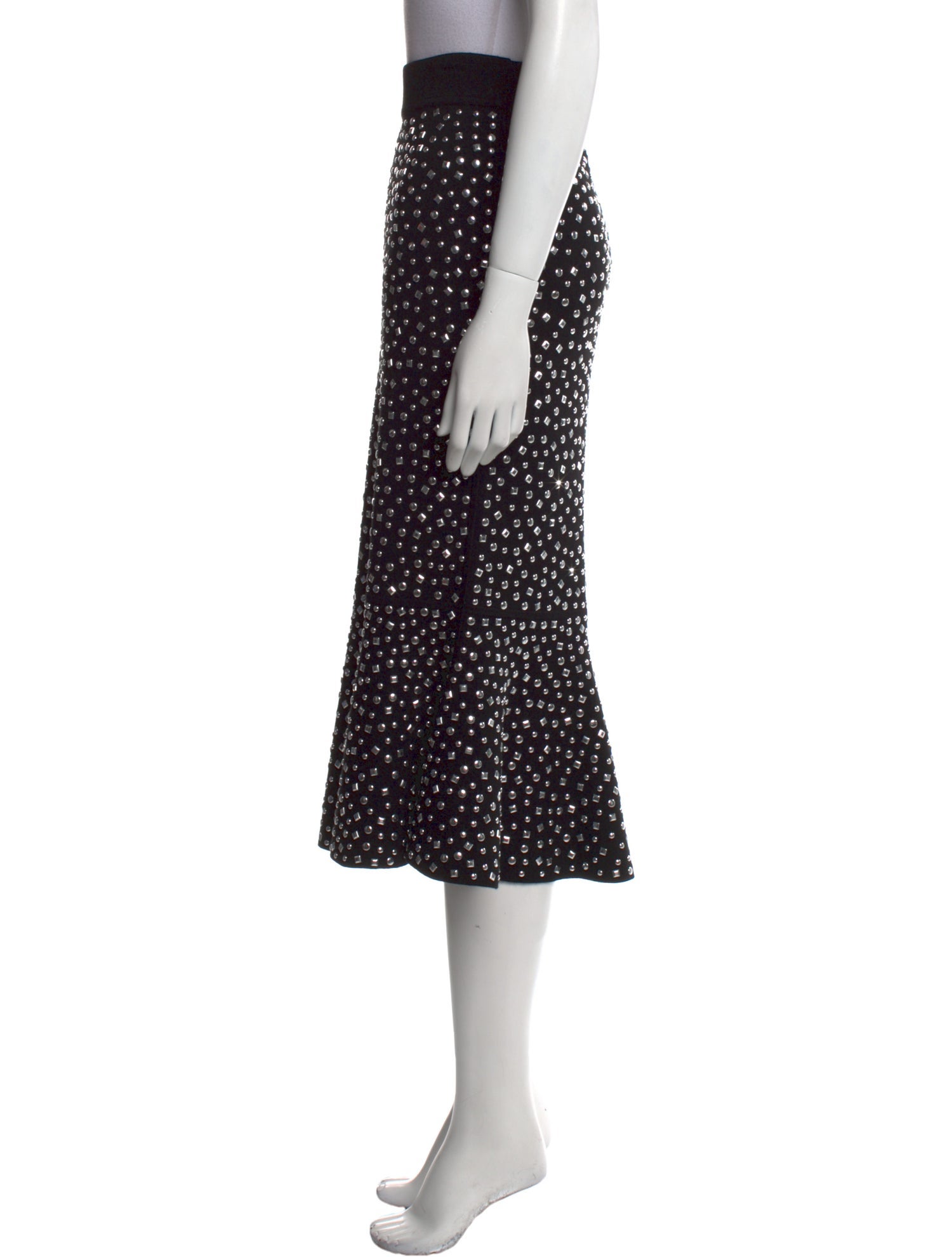 Michael Kors Collection Polka Dot Print Midi Length Skirt
