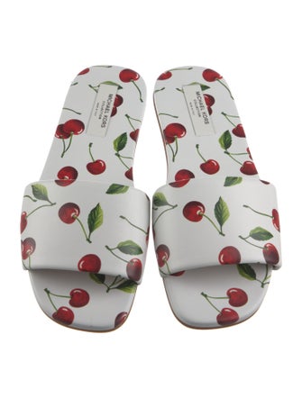 Michael Kors Collection Leather Printed Slides